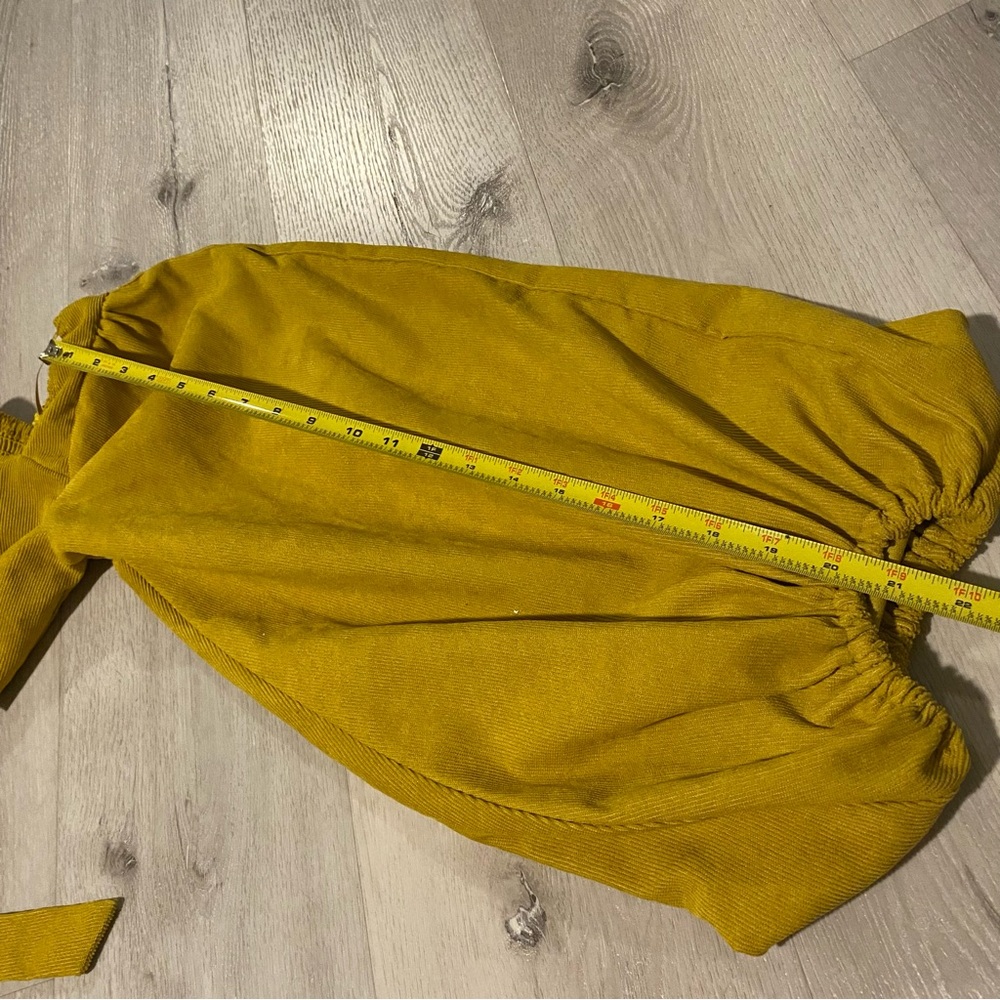 Style & Co Women's Yellow Balloon‎ Sleeve Crop Top Size L - Picture 14 of 15
